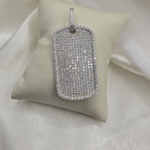 Neve Jewelry Custom Iced Moissanite Sterling Silver 925 Dogtag Pendant